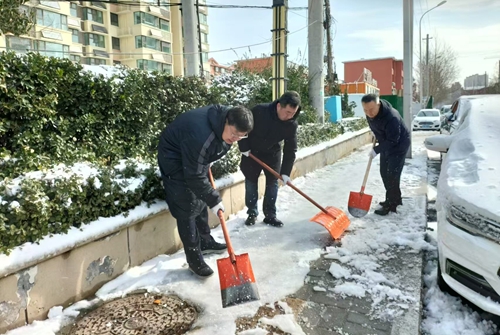 区政协机关党支部赴“双报到”济微路社区开展除雪志愿服务活动